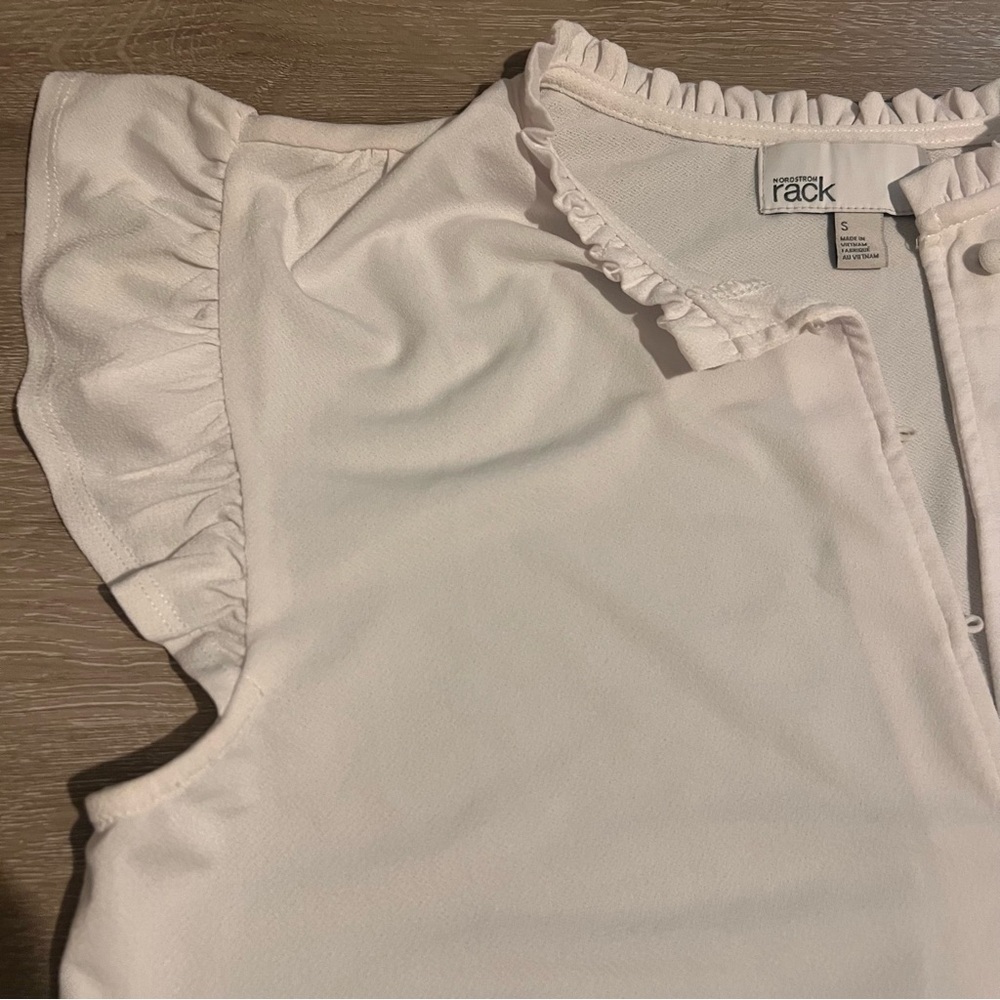 Nordstrom White Ruffled Blouse